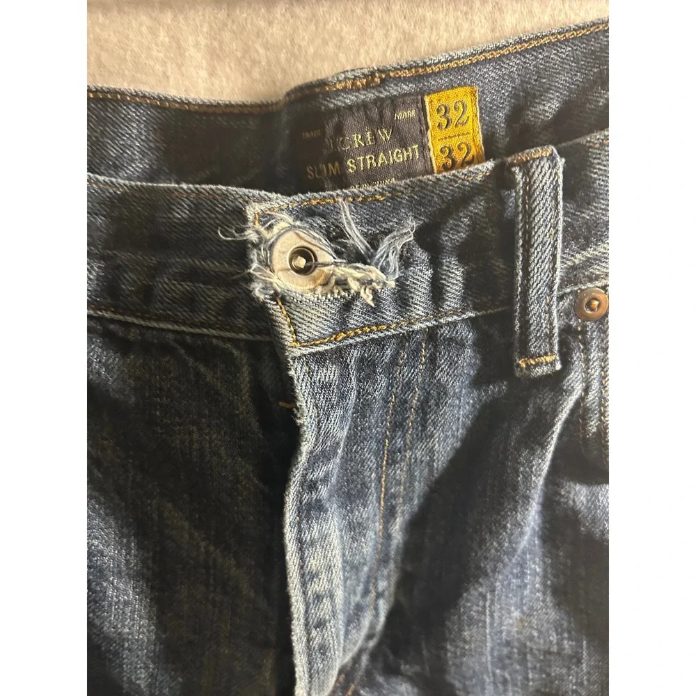 J.Crew Slim Straight Jeans Mens 32x32 Dark Wash Blue Denim Pants